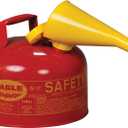 Eagle 2.5 Gallon Type I Red Safety Gas Can for Gasoline with Flame Arrester, Self-Closing Lid, and F-15 Funnel, Made in the USA, Galvanized Steel Flammable Storage Can, UI25FS