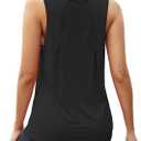 Mippo Workout Tops for Women Mesh Athletic Shirts Sleeveless Yoga Tank | Long Tank Tops, Lightweight, Loose Fit, Soft and Breathable, Running Tank, Gym and Casual, Easy to Care (Black, M)