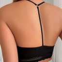 2 x Womens Bralettes Sexy Black Top Lace Bra Lingerie Y2K HalterneckSpaghetti Strap Cami (Black, XS)