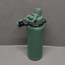 [2-IN-1 LID] Insulated Water Bottle with Silicone Boot (36hrs Cold/18hrs Hot) - DIY Stickers, Leakproof, BPA Free, 40 oz (Soft Green)