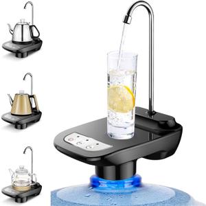 Drinking Water Dispenser Pump, Automatic Electric Drinking Water Bottle Pump for 1-5 Gallon Water Jugs, Black, KLFBALK515DS