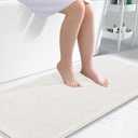 OLANLY Bathroom Rugs 50x30, Extra Soft Absorbent Chenille Bath Rugs, Rubber Backing Quick Dry, Machine Washable Bath Mats for Bathroom Floor, Tub and Shower, Home Decor Accessories, Ivory