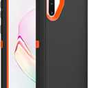 Case for Galaxy Note 10 Plus, Heavy-Duty Tough Rugged Shockproof Drop Protective Cover Cases for Samsung Galaxy Note 10 Plus, Black+Orange