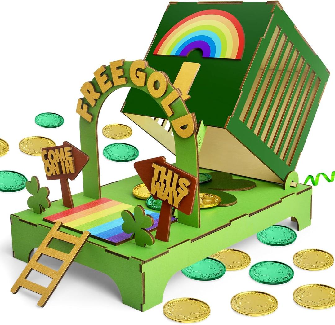 PPER-Jie Leprechaun Trap Kit for Kids Catch a Leprechaun Trap Supplies for St Patrick's Day