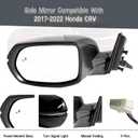 Driver Left Side Mirror Compatible With 2017-2022 Honda CRV With Power Glass Heated Blind Spot Detection Turn Signal Light Manual Folding 9-Pins Black Replace#76251T1WA01ZF