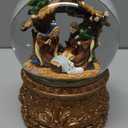 VCUTEKA Christmas Snow Globe, Musical Snow Globes for Girls with Light Up Nativity of Jesus Statue, Christmas Snow Globe Decoration Gift, Battery Operated Snowglobes Christmas Dcor