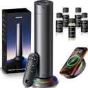 Waterless Scent Diffuser Kit Include 5x20ml Essential Oils, Essential Oil Diffuser for Home, Hotel & Office, APP&Remote Control, Quiet Operation, Pets and Kids Friendly, Max Coverage 1500 Sq Ft (Black)