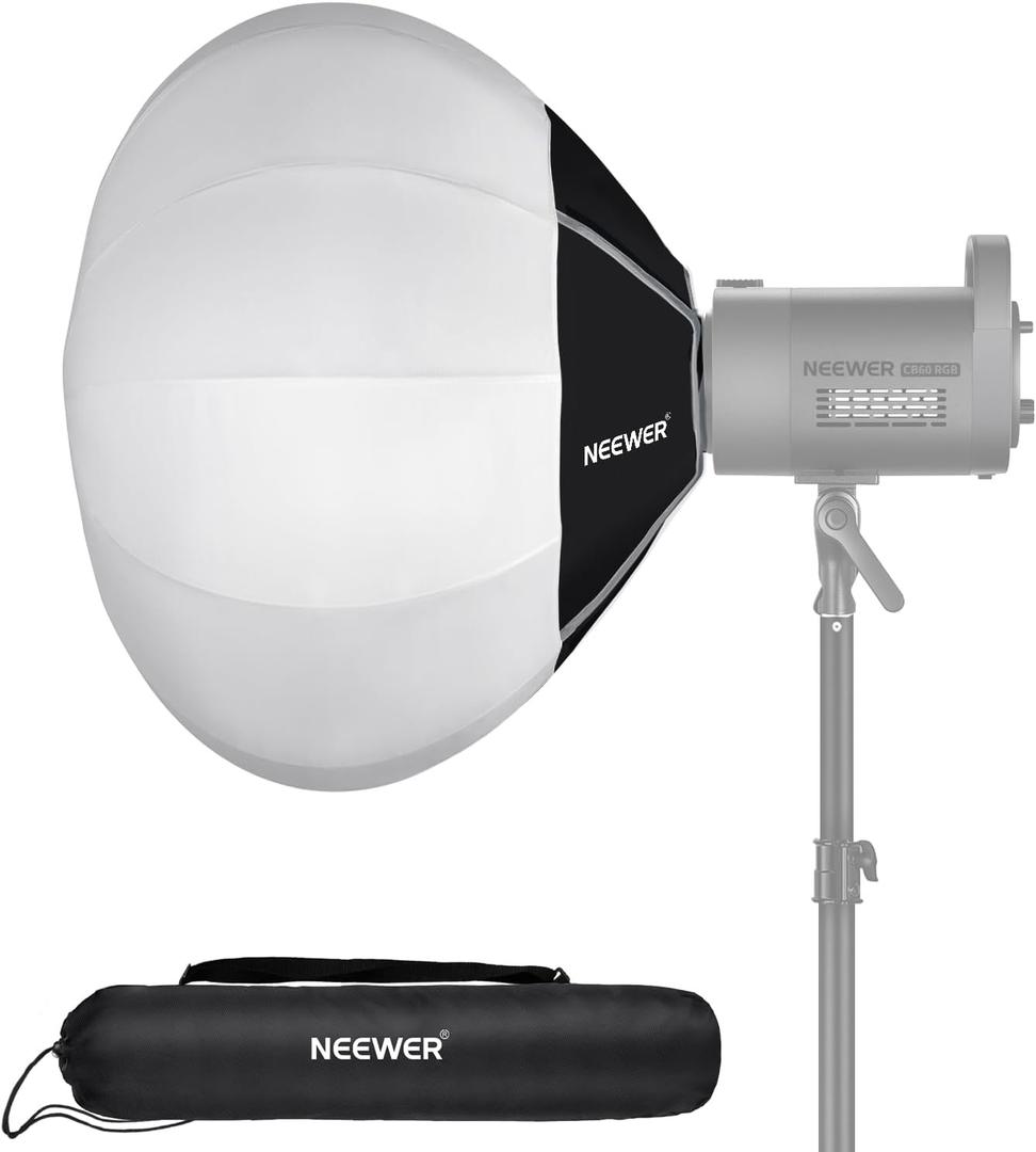 NEEWER 20"/50cm Lantern Softbox, Quick Release 360 Light Diffuser Bowens Mount Softbox with Lightweight Nylon Alloy for RGB CB60 CB60B CB200B MS60B MS60C MS150B Continuous LED Video Lights, NS20L