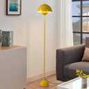 COSYLUX Modern Floor Lamp for Living Room, Industrial Tall Standing Lamp for Bedroom, Metal Shade Reflecting Light Reading Floor Lamp for Office, Nursery Room, Corner(Yellow)