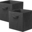 ShellKingdom Storage Bins, Foldable Fabric Storage Cubes And Cloth Storage Organizer Drawer For Closet And Toys Storage, 2 Pack (Black)