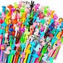 Handepo Cute Cartoon Gel Ink Animal Writing Pens 0.5 mm Black Ink Cool Kawaii Fun Novelty Pens for Kids School Office Home Supplies Student Kids Gift, 50 Assorted Styles (100 Pcs)