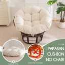 HIGOGOGO Papasan Chair Cushion with Thick Corduroy Cover (Without Chair), Supportive Cushion, Beige, 48 x 48 Inch