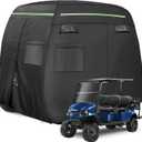 Golf Cart Covers 6 Passenger, Heavy Duty 600D Waterproof Golf Cart Seat Cover EZGO, Club Car, Yamaha, Outdoor 6 Seater with Reflective Strips, Zippered Pockets, Zipper Doors