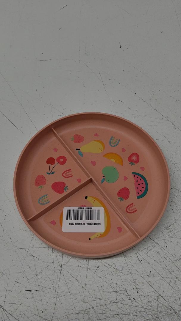 Wheat PP Divided Plates Coral Happy Fruit