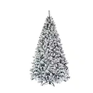 7.5 ft. Unlit Premium Snow Flocked Hinged Artificial Christmas Tree with Metal Stand