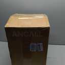 ANCALL Small Trash Can with Lid, 12L / 3.1 Gallon Bathroom Garbage Can with Foot Pedal, Stainless Steel Round Wastebasket for Bathroom, Bedroom, Office