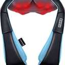 Mo Cuishle Shiatsu Back Shoulder and Neck Massager with Heat, Electric Deep Tissue 4D Kneading Massage, Best Gifts for Women Men Mom Dad, Fathers Day, Mothers Day, Christmas Gifts (Black, Blue)