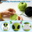 3 x Love Gifts for Him Her Boyfriend Girlfriend, Crochet Alien Valentine's Day Anniversary Birthday Gifts for Husband Wife, Funny Romantic Men Women Couple Gift, Positive Desk Decor