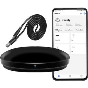 Smart IR Remote Control,All in One IR Blaster Control, Universal WiFi Infrared Remote Control for TV DVD Air Conditioner STB etc,Compatible with Alexa, Google Assistant (R4+Sensor Cable)