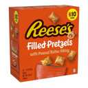 Reese's Filled Pretzels, Peanut Butter Pretzel Nuggets, Crunchy, Ready to Eat, Sweet and Salty Snack, 1 oz Bags (10 Count) (EXP 08/22/26)