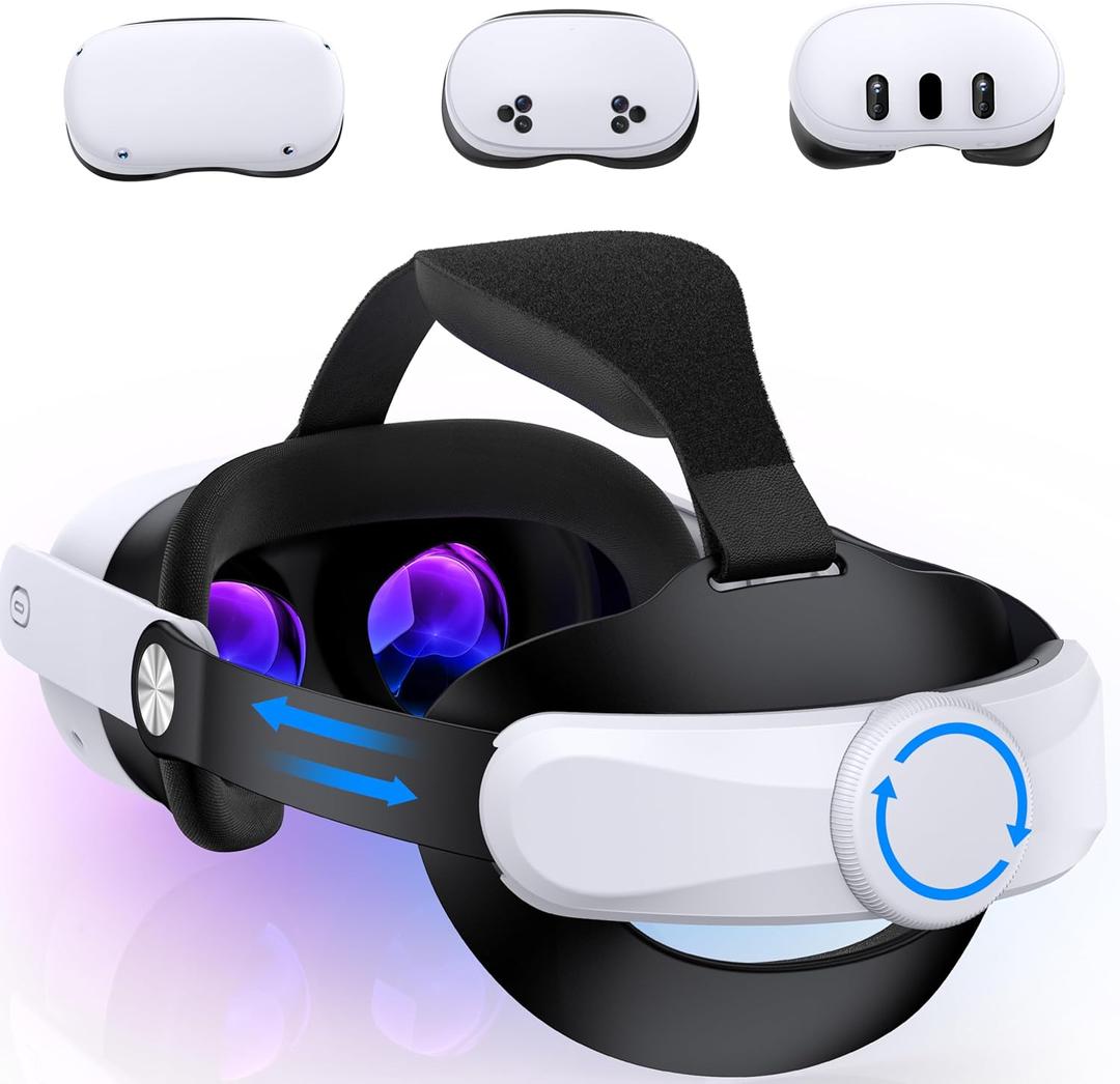for Meta Quest 3S/Quest 3/Quest 2 Head Strap with Upgraded Soft Cushion Pad  Adjustable Comfortable Lightweight VR Headset Strap, VR Accessories Enhanced Support, Elite Strap Replacement