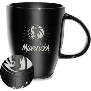 Rico Industries NBA Basketball Sunburst 18oz Laser Engraved Ceramic Lustre Mug