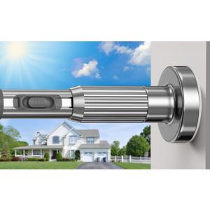 MEXAU Silver Tension Curtain Rods for Windows 41-67 Inches Heavy Duty Tension Rod Adjustable Curtain Rods No Drilling for Bathroom Living Room Outdoor Patio Hold Up Blackout Curtains and Non Slip