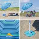 Tommy Bahama ANCHORX Adjustable Beach Umbrella Base System with Sand Anchor and Carrying Bag, SPF 50+ Protection Portable Outdoor Market Umbrella, 6FT