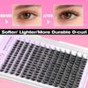 VEYESBEAUTY Lash Clusters Individual Eyelash Extensions Thin & Invisible Band DIY False Eyelashes for Self-application Newbie's Five-Second Series Wispy Lash Tray, Dreamy 8-16mm Mixed Length
