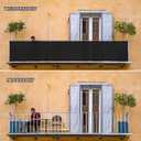SUNLAX 3'x10' Black Balcony Privacy Screen Fence Windscreen Cover Fabric Shade Netting Mesh Cloth with Grommets UV Protection for Patio, Backyard, Porch, Railing Shield 90% (We Make Custom Sizes)