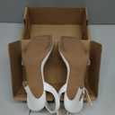 Coutgo Womens Clear Heels Sandals Square Toe Ankle Strap Sexy High Heeled Stiletto Dress Shoes, White, Size 6.5