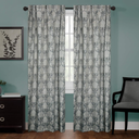 Smart Curtains Ultimate Light Blocker Linen Damask Rod Pocket 40x63in, Charcoal