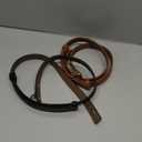 Women Skinny Leather Belt Solid Color Alloy Turn Lock Adjustable Waistband for Dresses Jeans Coats (Black+caramel)