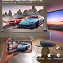 Mini Projector with WiFi and Bluetooth, Native 1080P Portable Outdoor Movie Short Throw Projector with Android 14, Built-in Speaker, Compatible with Smartphone, Fire TV Stick, HDMI/USB
