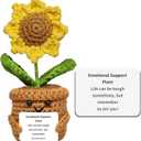 2 x Handmade Crochet Sunflower Emotional Support Doll  Gift for Friends, Family, Women, Teachers, Sons, Daughters, Coworkers Ideal for Birthdays, Christmas, Potted Flower, Cute Desk Decor Positive Vibes