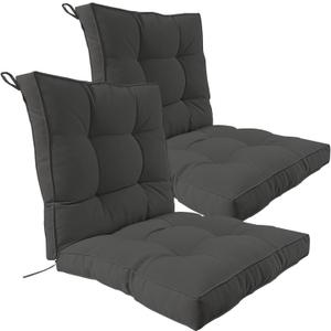2 Piece Outdoor Patio Chair Cushions, Fade Resistant Outdoor Cushions for Patio Furniture, 6 inch Thickened Rocking Chair Cushions Set (Dark Gray, 24x24x6 inch - 2 Pieces)