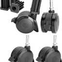 70360 Locking Caster with Insert for Weber Spirit Grill Parts 2009-2012, for Weber Summit Grill Parts 2007-2011, for Weber Genesis Grill Parts 2007-2011, 4 Pack for Weber Grill Replacement Wheels (Black- 4 Packs 70360)