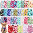 32 Pack Summer Hawaiian Dog Shirts for Small Dogs T-Shirts Pet Shirt Doggie Vest Puppy Clothes Flamingo Top Sleeveless Apparel for Cats(L)