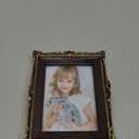 Hymmah 2.5 * 3.5Inch Mini Wallet Picture Frame Vintage Photo Frame Ornate Textured Hand-Crafted Resin Frame with Easel&Hook for Tabletop&Wall Display,Photo Gallery,Art