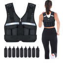 Adjustable Weighted Vest Weights Set: Sportneer 2-18 lbs Body Weight Vests 16 In 1 Fast Adjust Running Vest for Men Women Gym Home Workout Fitness Strength Training 2-18 lbs Removable