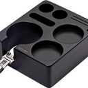 Normcore Espresso Tamping Station, Genuine American Black Ashwood, Coffee Tamper, Distributor, WDT, Puck Screen, Portafilter Holder Stand, Solid Black Ashwood for 58mm Espresso Machine Accessories