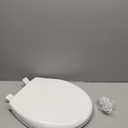 Bemis Aurora Slow Close Toilet Seat, Easy Clean Hinges and Adjustable Perfect Fit Plastic Seat, Made in USA, Round, Cotton White