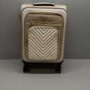 LOVEVOOK Carry On Luggage 22x14x9 Airline Approved,20 Inch Carry-on Suitcase for Women,Softside Suitcases with Wheels,Rolling Checked Luggage with TSA Lock,Lightweight Travel (Rice White-Khaki)