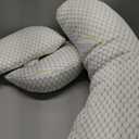 TemBe Pregnancy Pillow for Pregnant Women, Hight Quality, Soft Maternity Body Pillow with Detachable and Adjustable Pillow Cover Support for Belly, Back, Legs, and HIPS