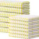 Kitinjoy Cotton 12 Pack Kitchen Towels and Dishcloths Sets, 16 x 25 Inch & 12 X 12 Inch Dish Towels Bulk, Super Soft and Absorbent Hand Towels for Kitchen Drying, Yellow