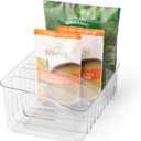 YouCopia FreezeUp Freezer Bin 12", BPA-Free Fridge Organizer with Adjustable Dividers and Handle for Frozen Food and Leftovers (12" Deep, Clear)