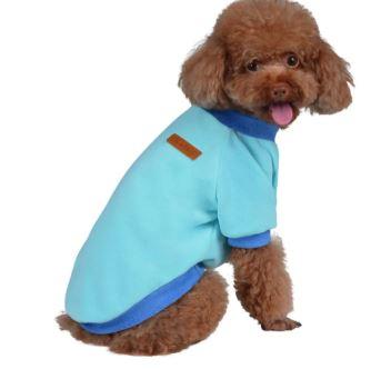 Classic Fleece Dog Sweater – Soft & Warm Stretchy Sweatshirt for Small Dogs & Cats, Cold-Weather Pullover for Everyday Wear (Light Blue, Medium)