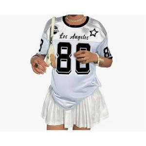 Jersey Shirts for Women Number Graphic Oversized Tee Shirt Y2k Tshirts Crewneck Casual Streetwear Tees XL