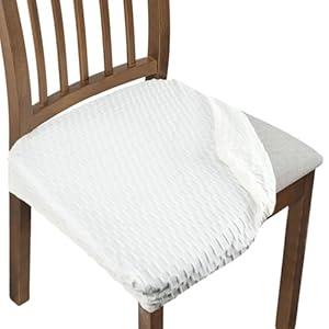 Adabana Seat Covers for Dining Room Chairs Set of 6, Removable Washable Chair Covers Seat Slipcover Protector