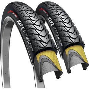Fincci Pair 700x35c Tire 37-622 Foldable 60 TPI City Commuter Tires with Nylon Protection for Cycle Road Mountain MTB Hybrid Touring Electric Bike Bicycle - Pack of 2X 700 x 35c Tires Nave